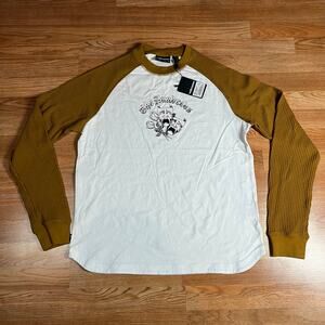 The Hundreds Drama White Brown Long‎ Sleeve T Shirt Men’s Sz L New